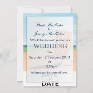 Save the date vintage beach poster