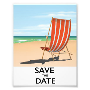Save the date vintage beach poster