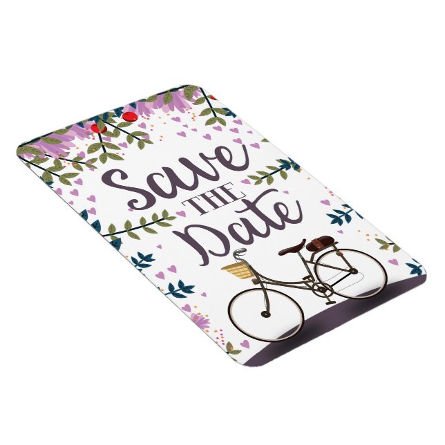 Save The Date Vintage Bicycle Magnet (Right Side)