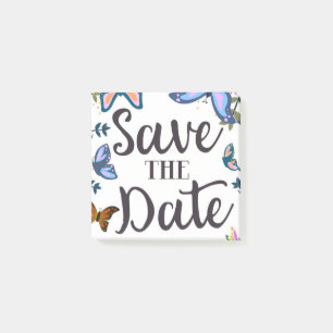 Save the Date Vintage Butterflies. Post-it Notes