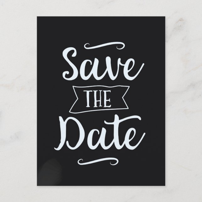 Save the Date Vintage Chalkboard Postcard (Front)