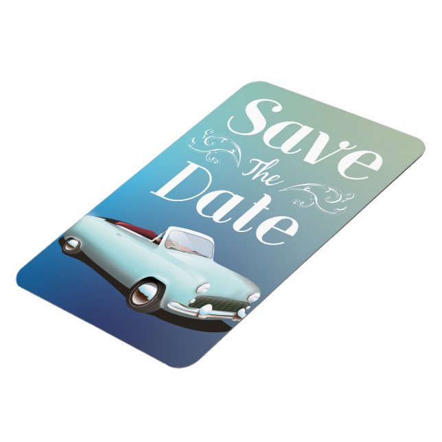 Save the Date Vintage Classic Car Magnet (Left Side)