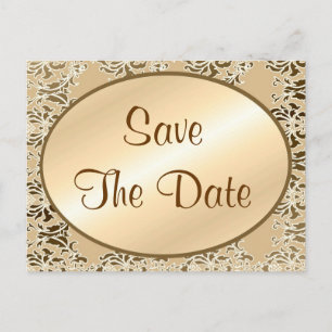 Save The Date Vintage Damask Postcards