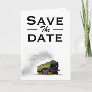 Save the Date vintage Locomotive invitation