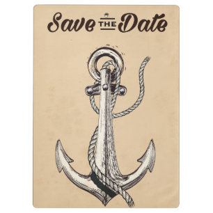 Save the Date vintage Nautical Anchor Clipboard