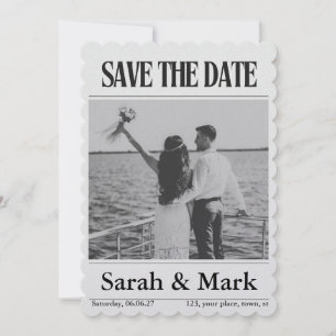 Save the Date vintage newspaper trending round