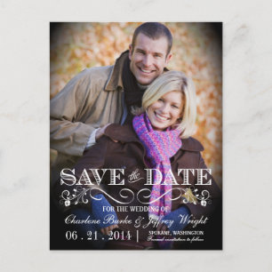 Save the Date Vintage Photo Postcard WT313