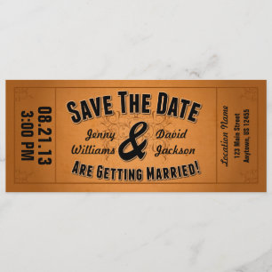 Save The Date: Vintage Ticket Date