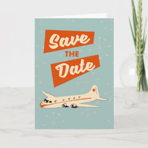 Save the Date vintage travel poster Note Card