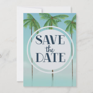 Save The Date Vintage Tropical Palms Invitation