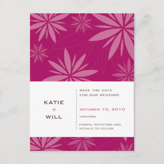 SAVE THE DATE :: vitality fuschia Announcement Postcard