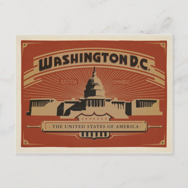 Save the Date | Washington, D.C. Announcement Postcard (Front)