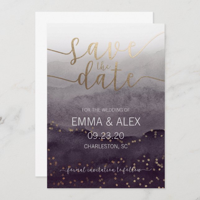 Save the Date Watercolor Invitation (Front/Back)