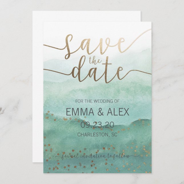 Save the Date Watercolor Invitation (Front/Back)