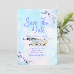 Save The Date Watercolor Pastel Invitation