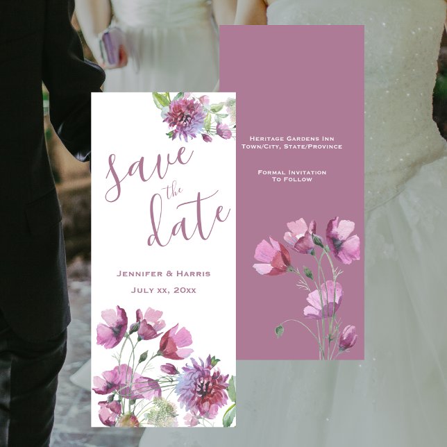 Save The Date Watercolor Purple Floral (Save The Date Watercolor Purple Floral)