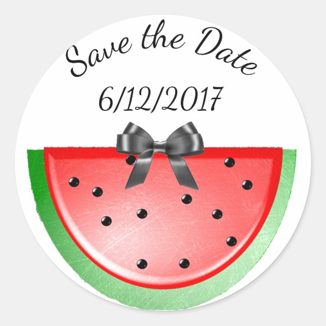 Save the Date, Watermelon Stickers Personalised (Front)