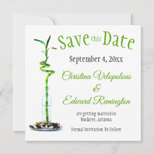 Save The Date Wedding Announcement Lucky Bamboo