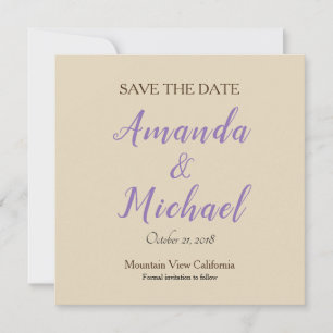 Save the Date Wedding Beige Classical Minimalist