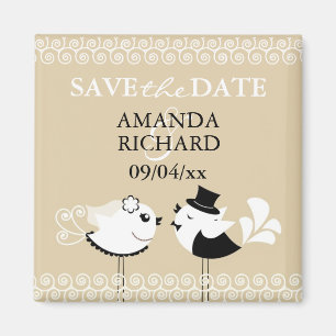 Save The Date Wedding Birds Magnet