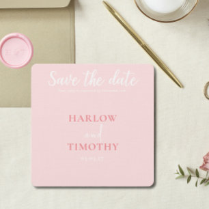 Save the Date Wedding card Pink QR code