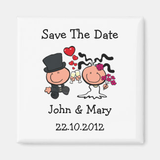 Save the Date Wedding Couple cartoon Magnet