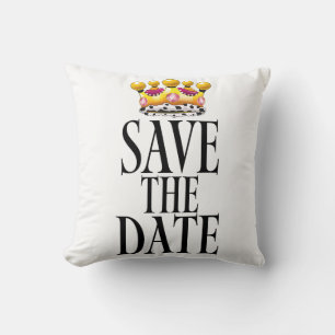 Save the Date wedding crown Cushion