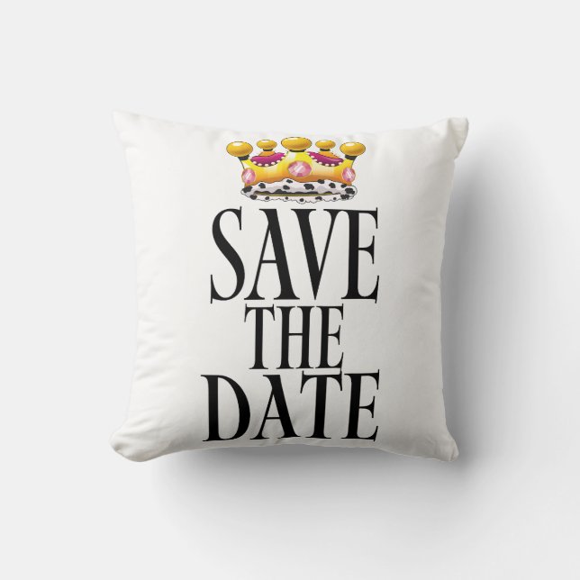 Save the Date wedding crown Cushion (Front)