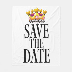Save the Date wedding crown Fleece Blanket