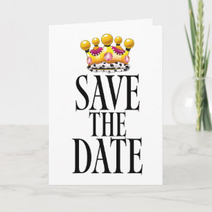 Save the Date wedding crown Note Card