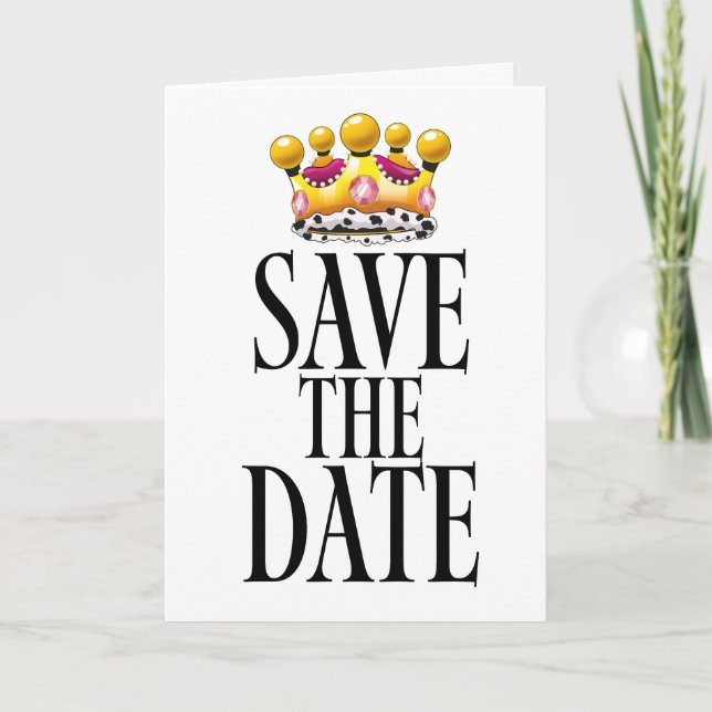 Save the Date wedding crown Note Card (Front)