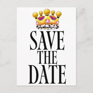 Save the Date wedding crown Postcard