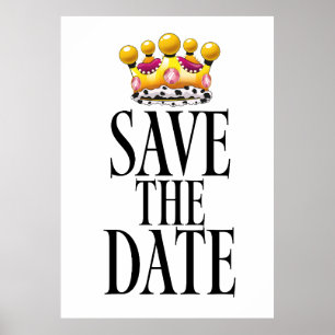 Save the Date wedding crown Poster