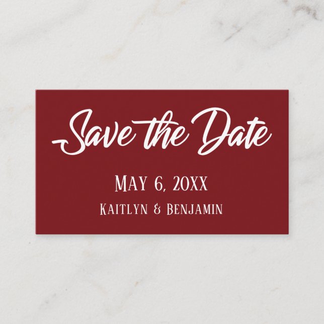 Save the Date & Wedding Detail Inserts, Deep Red Business Card (Front)