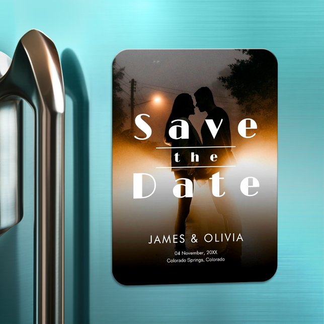 Save The Date Wedding Elegant Minimalist Photo 3x4 Magnet (Creator Uploaded)