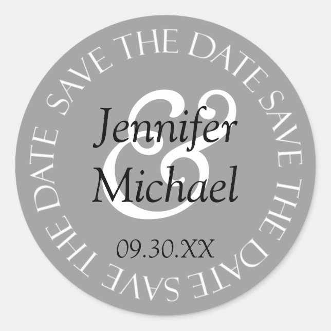 Save The Date Wedding Envelope Seal Stickers (Front)