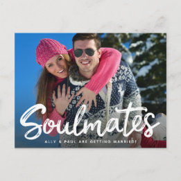 Save The Date Wedding Handwritten Script Photocard Postcard