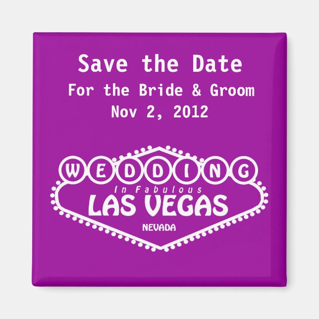 Save the Date Wedding In Las Vegas Magnet (Front)