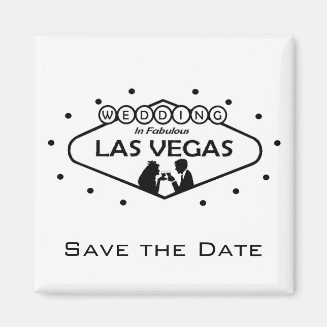 Save the Date Wedding In Las Vegas Magnet (Front)