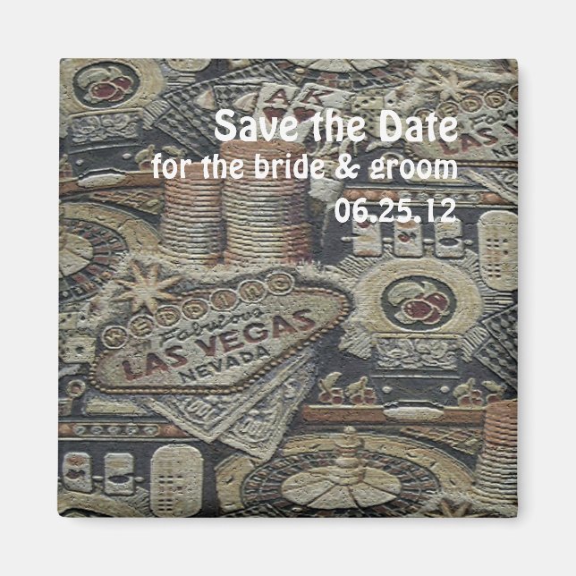 Save the Date Wedding In Las Vegas Magnet (Front)