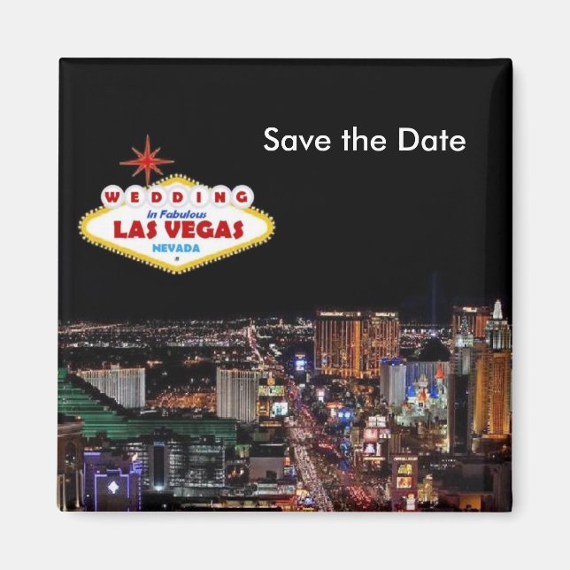 Save the Date WEDDING in Las Vegas Magnet (Front)