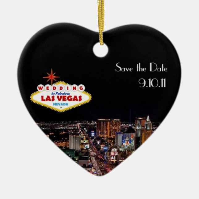 Save the Date Wedding in Las Vegas Ornament (Front)