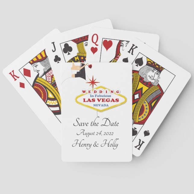 Save the Date Wedding in Las Vegas Playing Cards (Back)