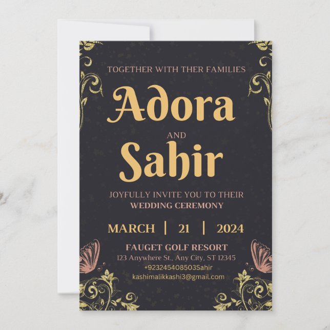 Save the date wedding invitation cards edit able  (Front)