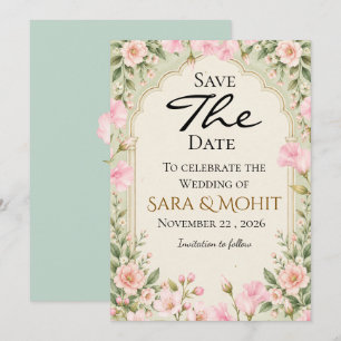 Save the Date Wedding Invitation Editable Template