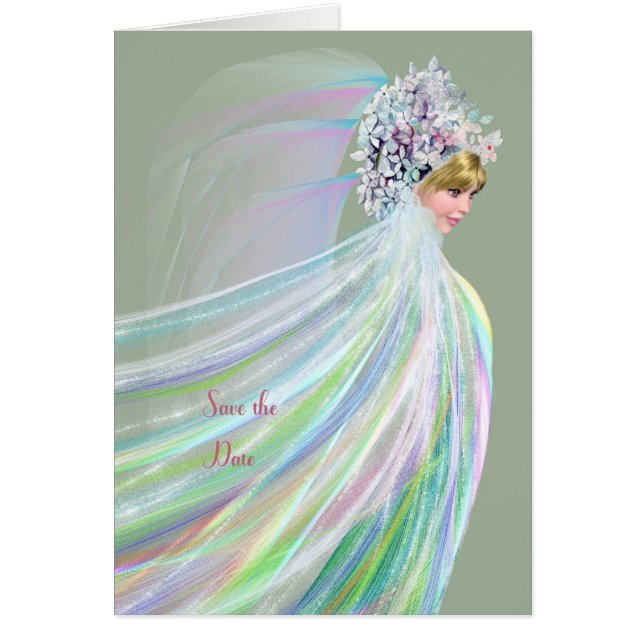 Save the Date Wedding Invitation Fantasy Bride (Front)
