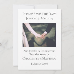 Save The Date Wedding Invitation Holding Hands