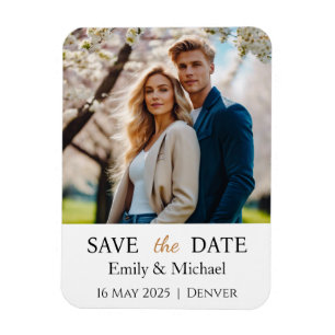 Save The Date Wedding Invitation Photo Magnet