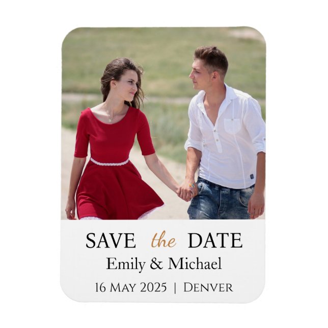 Save The Date Wedding Invitation Photo Magnet (Vertical)