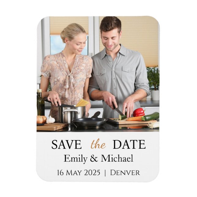 Save The Date Wedding Invitation Photo Magnet (Vertical)
